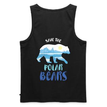 Save the polar bear design for the - Men's Premium Organic Tank Top - black - Back - AI Model Male 178 light (178cm)