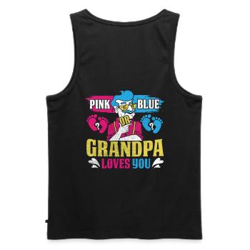 Rosa Oder Blauer Opa Liebt Dich Design Für Opa - Männer Premium Bio Tank Top - Schwarz - Hinten - AI Model Male 178 light (178cm)