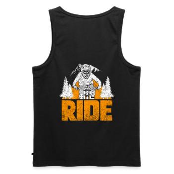 Ride Cyclist Design for cyclists or bikers - Men's Premium Organic Tank Top - black - Back - AI Model Male 178 light (178cm)