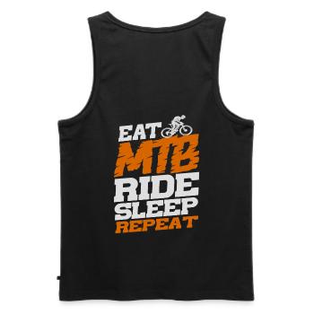 Eat Mtb Ride Sleep Repeat Design Für Fahrradfahrer - Männer Premium Bio Tank Top - Schwarz - Hinten - AI Model Male 178 light (178cm)