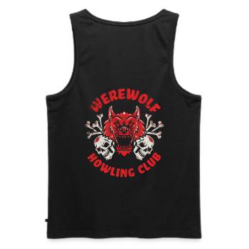 Werewolf Howling Club Skull Design Für Wölfe Fans - Männer Premium Bio Tank Top - Schwarz - Hinten - AI Model Male 178 light (178cm)