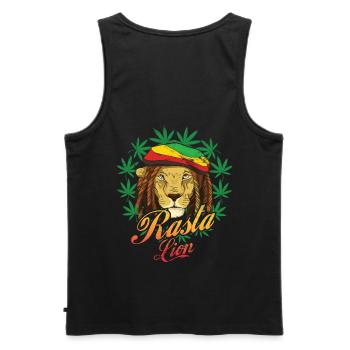 Rasta Lion Reggae Style Design Für Reggae-musik - Männer Premium Bio Tank Top - Schwarz - Hinten - AI Model Male 178 light (178cm)
