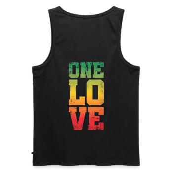 Ein Liebesdesign Für Reggae Rasta - Männer Premium Bio Tank Top - Schwarz - Hinten - AI Model Male 178 light (178cm)
