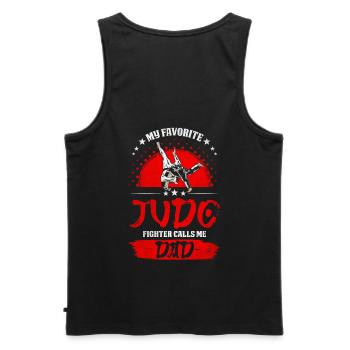 My Favorite Judo Fighter Calls Me Papa Design - Men's Premium Organic Tank Top - black - Back - AI Model Male 178 light (178cm)