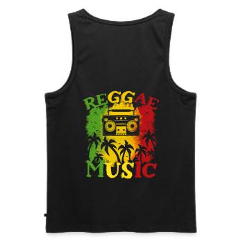 Reggae Music Design pour les amateurs de musique reggae - Débardeur bio Premium Homme - noir - Dos - AI Model Male 178 light (178cm)