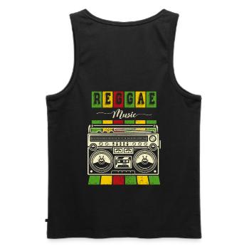 Reggae Music Design pour les amateurs de musique reggae - Débardeur bio Premium Homme - noir - Dos - AI Model Male 178 light (178cm)