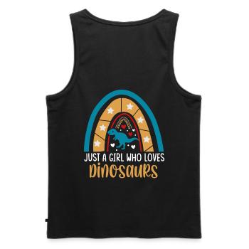 Nur Ein Mädchen, Das Dinosaurier-design Für Dino - Männer Premium Bio Tank Top - Schwarz - Hinten - AI Model Male 178 light (178cm)
