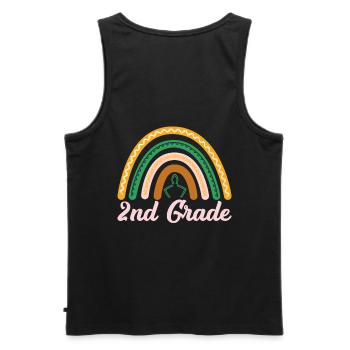 2nd class Leopard Rainbow Design for students and - Men's Premium Organic Tank Top - black - Back - AI Model Male 178 light (178cm)