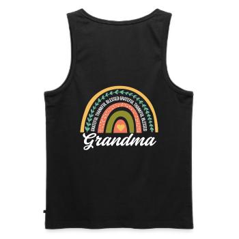 Grandmother Rainbow Design For Nanny The Mother - Men's Premium Organic Tank Top - black - Back - AI Model Male 178 light (178cm)