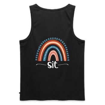 Sit Leopard Rainbow Für Psychologiestudenten - Männer Premium Bio Tank Top - Schwarz - Hinten - AI Model Male 178 light (178cm)