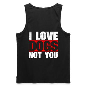 Ich Liebe Hunde, Nicht Sie Entwerfen Für - Männer Premium Bio Tank Top - Schwarz - Hinten - AI Model Male 178 light (178cm)