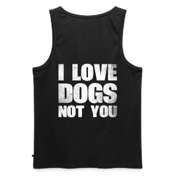 Ich Liebe Hunde, Nicht Sie Entwerfen Für - Männer Premium Bio Tank Top - Schwarz - Hinten - AI Model Male 178 light (178cm)