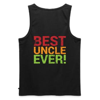 Best uncle of all time for the birthday of the - Men's Premium Organic Tank Top - black - Back - AI Model Male 178 light (178cm)