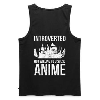 Introvertiert, Aber Bereit, Über Anime Zu - Männer Premium Bio Tank Top - Schwarz - Hinten - AI Model Male 178 light (178cm)