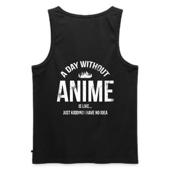 Ein Tag Ohne Anime Ist Wie Ein Scherz Für - Männer Premium Bio Tank Top - Schwarz - Hinten - AI Model Male 178 light (178cm)