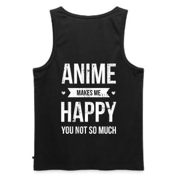 L’anime me rend heureux, pas tellement pour - Débardeur bio Premium Homme - noir - Dos - AI Model Male 178 light (178cm)
