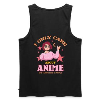 Ich Interessiere Mich Nur Für Anime Und Mag - Männer Premium Bio Tank Top - Schwarz - Hinten - AI Model Male 178 light (178cm)