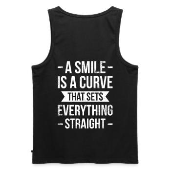 A Smile Is A Curve That Puts Everything in Balance - Men's Premium Organic Tank Top - black - Back - AI Model Male 178 light (178cm)