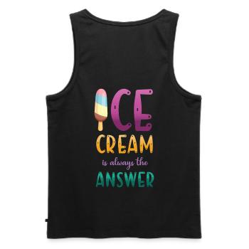 Eiscreme Ist Immer Die Antwort Auf Gefrorene - Männer Premium Bio Tank Top - Schwarz - Hinten - AI Model Male 178 light (178cm)