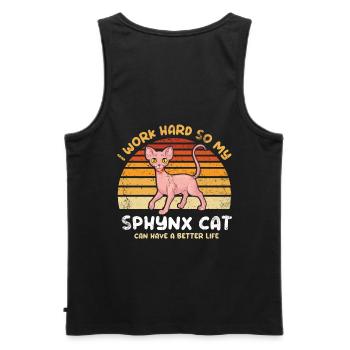 Je travaille dur pour faire de mon chat Sphynx un - Débardeur bio Premium Homme - noir - Dos - AI Model Male 178 light (178cm)