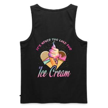 Il ne fait jamais trop froid pour la crème glacée pour le sucré congelé - Débardeur bio Premium Homme - noir - Dos - AI Model Male 178 light (178cm)