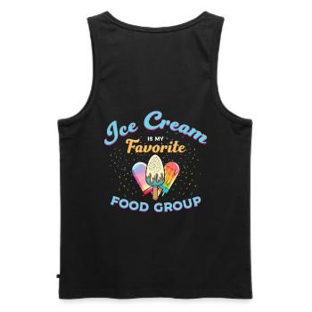 La crème glacée est mon groupe alimentaire préféré - Débardeur bio Premium Homme - noir - Dos - AI Model Male 178 light (178cm)