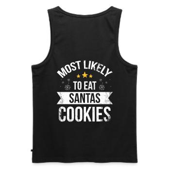 Très probablement mange des biscuits de Noël pour - Débardeur bio Premium Homme - noir - Dos - AI Model Male 178 light (178cm)