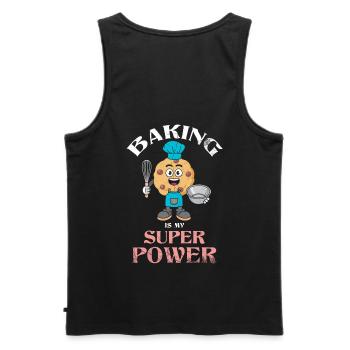 Baking is my superpower for baking or baking - Men's Premium Organic Tank Top - black - Back - AI Model Male 178 light (178cm)