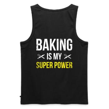 Baking is my superpower for bakers or baking - Men's Premium Organic Tank Top - black - Back - AI Model Male 178 light (178cm)