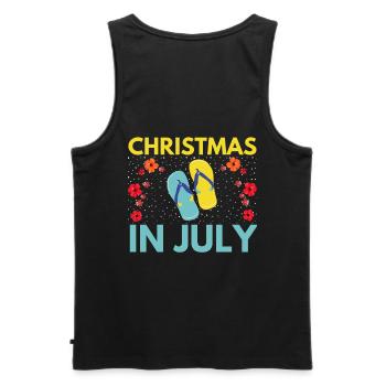 Christmas in July design for Christians and beach - Men's Premium Organic Tank Top - black - Back - AI Model Male 178 light (178cm)