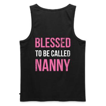 Blessed, Nanny For Grandmother Grandma Called To - Men's Premium Organic Tank Top - black - Back - AI Model Male 178 light (178cm)