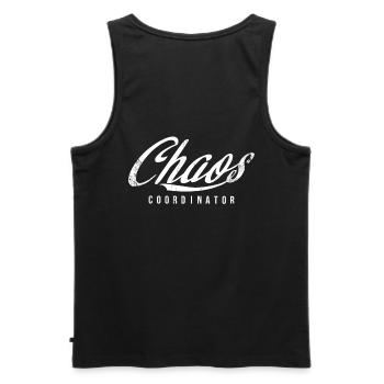 Chaos Koordinator Für Großmutter Oma - Männer Premium Bio Tank Top - Schwarz - Hinten - AI Model Male 178 light (178cm)