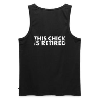 This Chick Is A Retired Design For - Men's Premium Organic Tank Top - black - Back - AI Model Male 178 light (178cm)