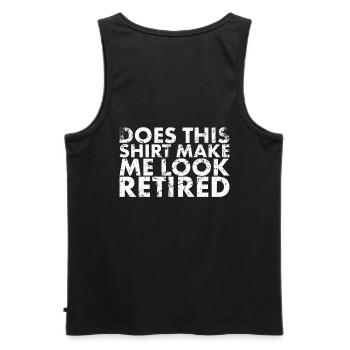 This Chick Is A Retired Design For - Men's Premium Organic Tank Top - black - Back - AI Model Male 178 light (178cm)