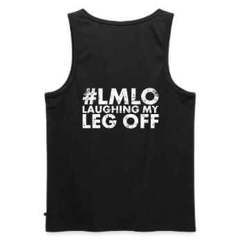 Lmlo Lacht Mein Bein Für Amputierten Amputierten - Männer Premium Bio Tank Top - Schwarz - Hinten - AI Model Male 178 light (178cm)