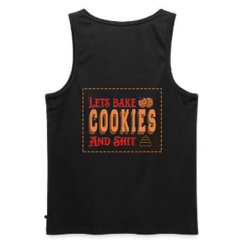Laisse des biscuits et de la merde au boulanger ou au four - Débardeur bio Premium Homme - noir - Dos - AI Model Male 178 light (178cm)