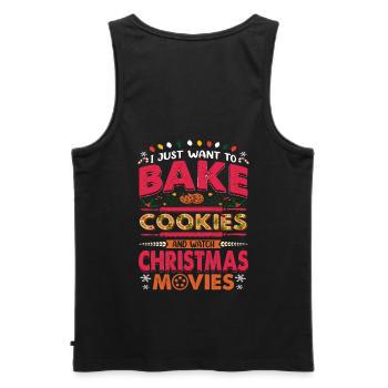 Je veux juste faire des biscuits et pour les boulangers ou - Débardeur bio Premium Homme - noir - Dos - AI Model Male 178 light (178cm)
