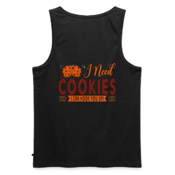 I Need Cookies, I Can You Go to Baker Or - Men's Premium Organic Tank Top - black - Back - AI Model Male 178 light (178cm)