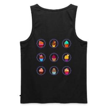 Cupcakes pour les boulangers ou les amateurs de pâtisserie - Débardeur bio Premium Homme - noir - Dos - AI Model Male 178 light (178cm)