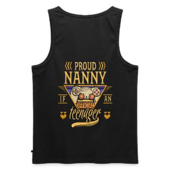 Proud nanny when an official - Men's Premium Organic Tank Top - black - Back - AI Model Male 178 light (178cm)