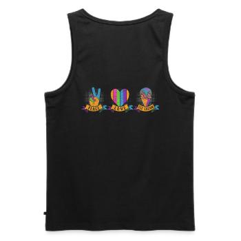 Friedensliebes-eiscreme Für Gefrorenen Süßen Fan - Männer Premium Bio Tank Top - Schwarz - Hinten - AI Model Male 178 light (178cm)