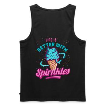 Das Leben Ist Besser Mit Spirnkles Für Gefrorenen - Männer Premium Bio Tank Top - Schwarz - Hinten - AI Model Male 178 light (178cm)