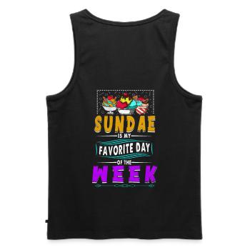 Sundae est mon jour préféré de la semaine pour - Débardeur bio Premium Homme - noir - Dos - AI Model Male 178 light (178cm)