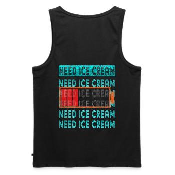 Besoin de crème glacée pour frozen sweet fan - Débardeur bio Premium Homme - noir - Dos - AI Model Male 178 light (178cm)