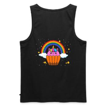 Cupcake licorne pour les boulangers ou les amateurs de pâtisserie - Débardeur bio Premium Homme - noir - Dos - AI Model Male 178 light (178cm)