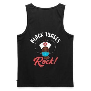 Black Nurse Rock For Den - Men's Premium Organic Tank Top - black - Back - AI Model Male 178 light (178cm)