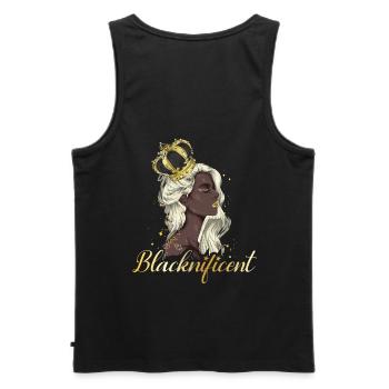 Blacknificent pour les fiers Afro-Américains - Débardeur bio Premium Homme - noir - Dos - AI Model Male 178 light (178cm)