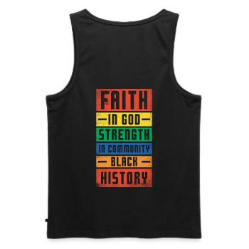 Glaube An Gott, Stärke In Der Gemeinschaft, - Männer Premium Bio Tank Top - Schwarz - Hinten - AI Model Male 178 light (178cm)
