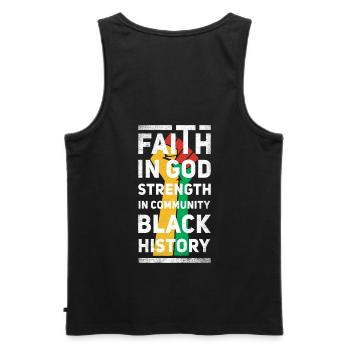 Glaube An Gott, Stärke In Der Gemeinschaft, - Männer Premium Bio Tank Top - Schwarz - Hinten - AI Model Male 178 light (178cm)