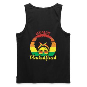 Légaliser Blacknificent Retro pour la fierté - Débardeur bio Premium Homme - noir - Dos - AI Model Male 178 light (178cm)